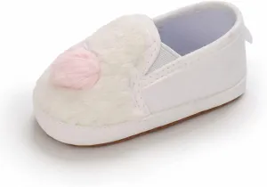 Infant First Walking Non-Slip Soft Sole Heart Pattern Plush Crib
