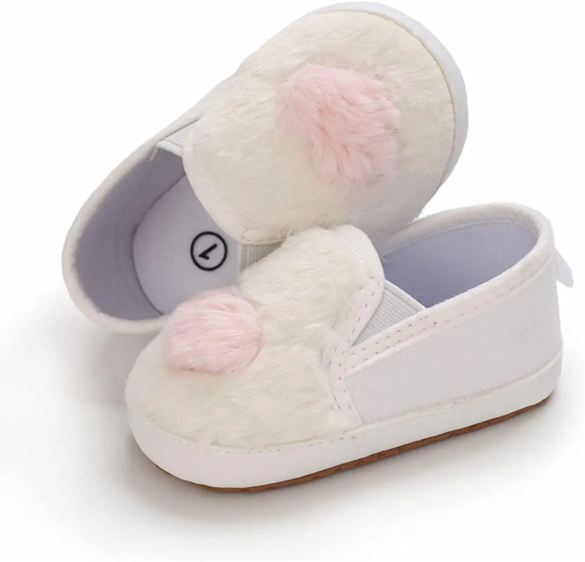 Infant First Walking Non-Slip Soft Sole Heart Pattern Plush Crib