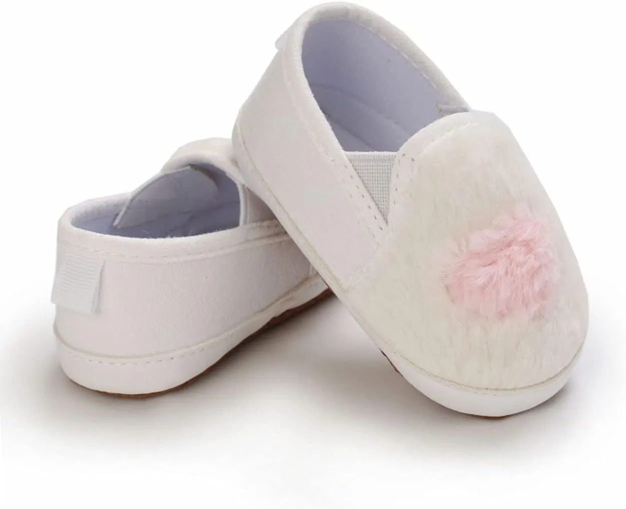 Infant First Walking Non-Slip Soft Sole Heart Pattern Plush Crib