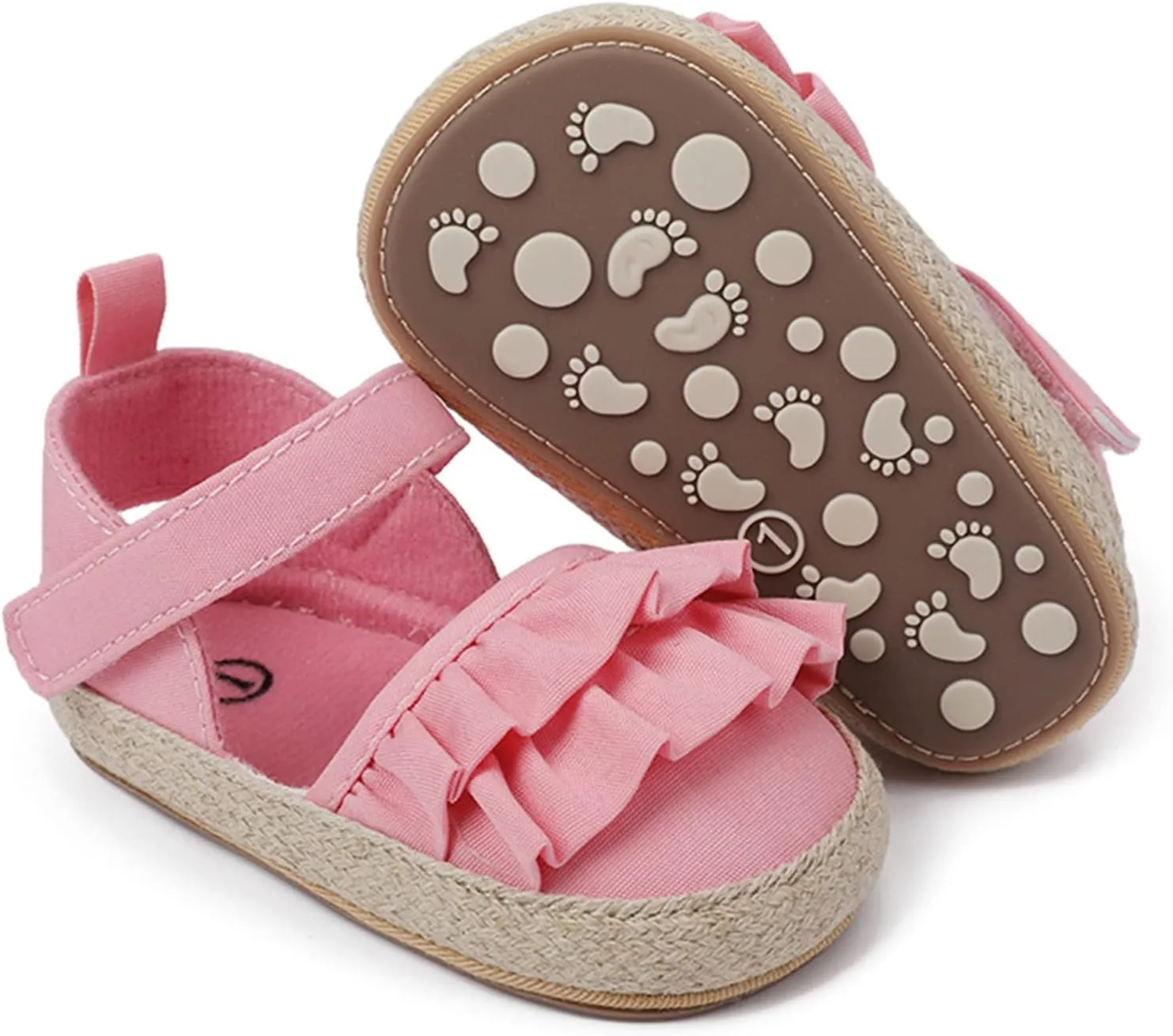 Infant Girls Ruffles Shoes First Walkers Shoes Summer Toddler Flat Sandals Sandals Size 13 Girls