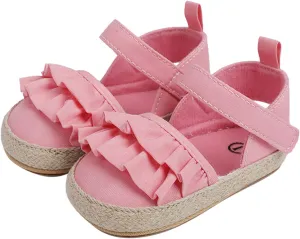 Infant Girls Ruffles Shoes First Walkers Shoes Summer Toddler Flat Sandals Sandals Size 13 Girls