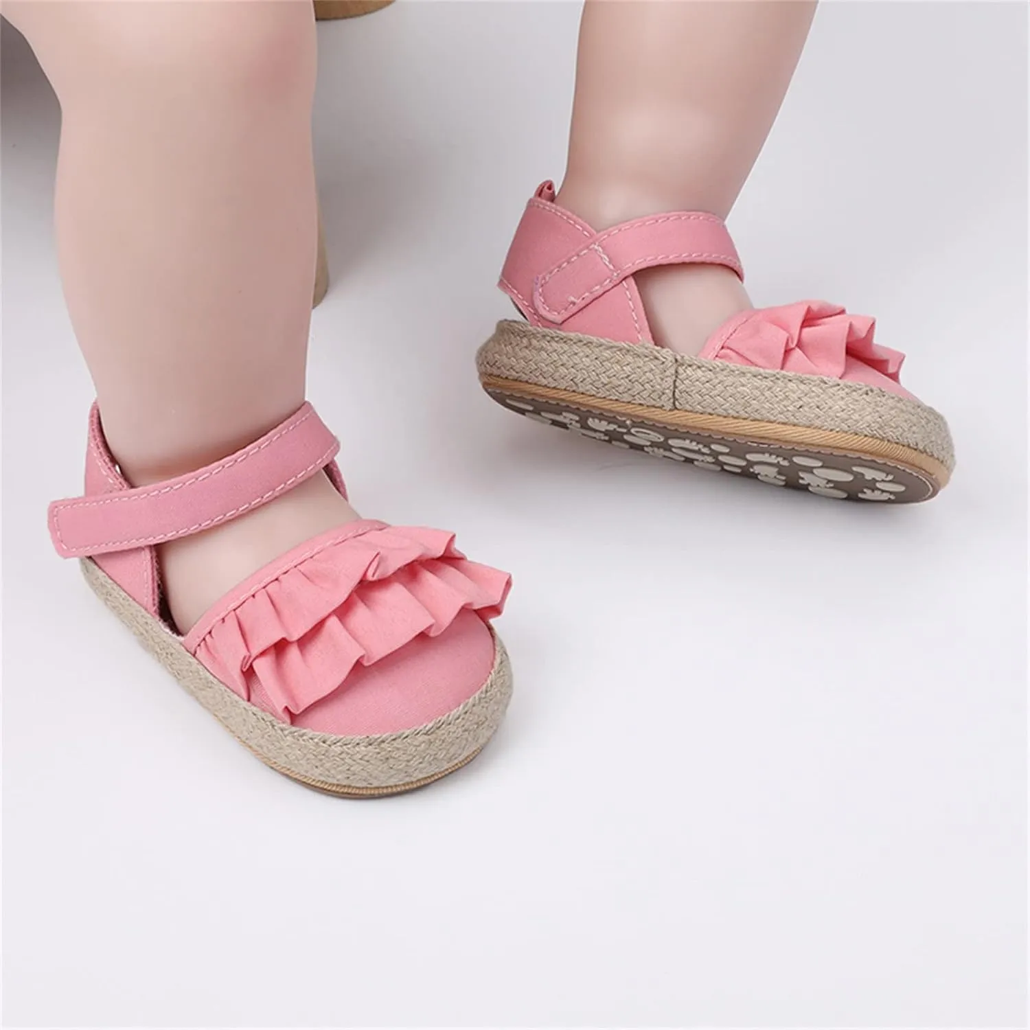 Infant Girls Ruffles Shoes First Walkers Shoes Summer Toddler Flat Sandals Sandals Size 13 Girls