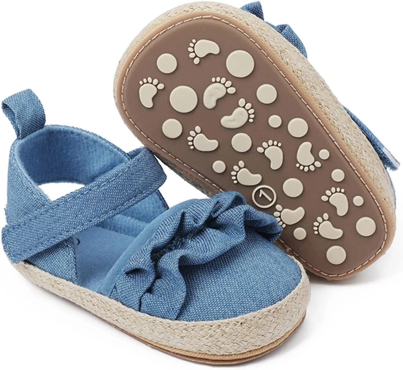 Infant Girls Ruffles Shoes First Walkers Shoes Summer Toddler Flat Sandals Sandals Size 13 Girls