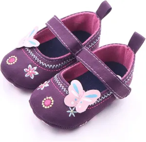 Infant Girls Sneakers Baby Newborn Cute Bow Embroidered Walking Shoes Flat Shoes Denim Models Infant alker
