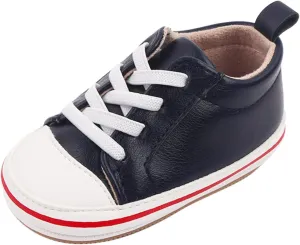 Infant PU Leather Slip On Walking Shoes Baby Boys Girls Soft Rubber Sole Sneakers Toddler Anti-Slip Platform Shoes