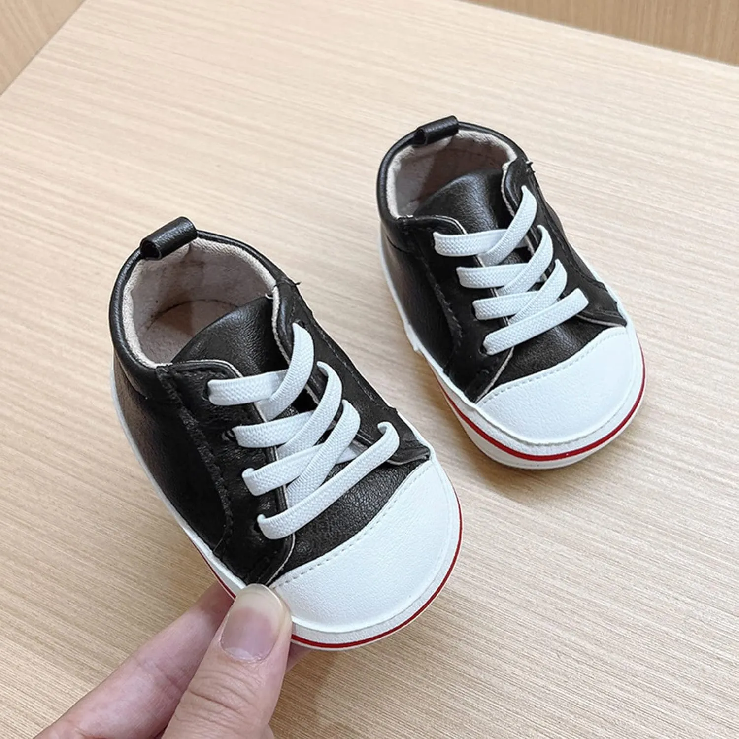 Infant PU Leather Slip On Walking Shoes Baby Boys Girls Soft Rubber Sole Sneakers Toddler Anti-Slip Platform Shoes