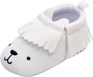 Infant Toddler Shoes Soft Sole Toddler Shoes Tassel Cute Cartoon Embroidery Princess Toddler Slides Shoes