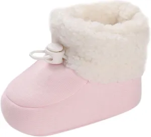 Infant Unisex Warm Fur Lined Soft Boots Baby Winter Ankle Non-Slip Rubber Sole Toddler Winter Snow Crib Shoes