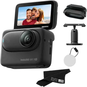 Insta360 GO 3S 64GB  Waterproof Tiny Mighty Action Camera with 4K 3840x2160 Video & 4000x3000 Photo, FlowState Stabilization, AI Editing, Action Pod (64GB Black)