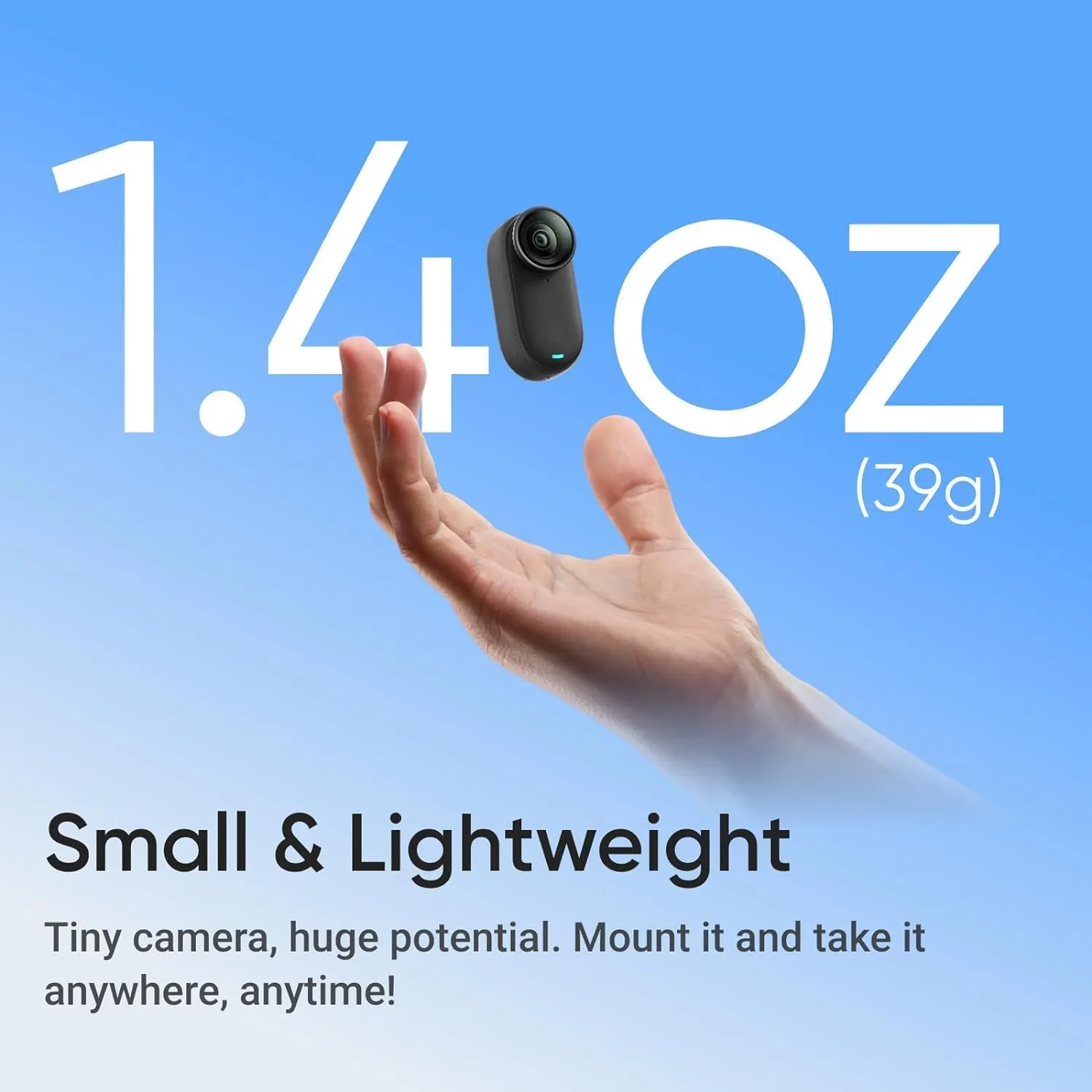 Insta360 GO 3S 64GB  Waterproof Tiny Mighty Action Camera with 4K 3840x2160 Video & 4000x3000 Photo, FlowState Stabilization, AI Editing, Action Pod (64GB Black)