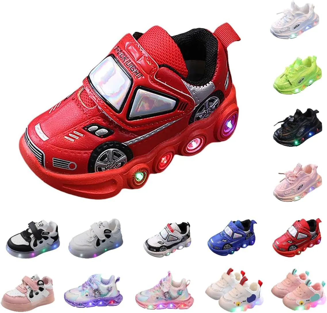 JINCAIHONG Kids Sneakers Light Up Shoes Baby Flashing Walking Slippers Glittery Shoes for Toddler Girls Boys