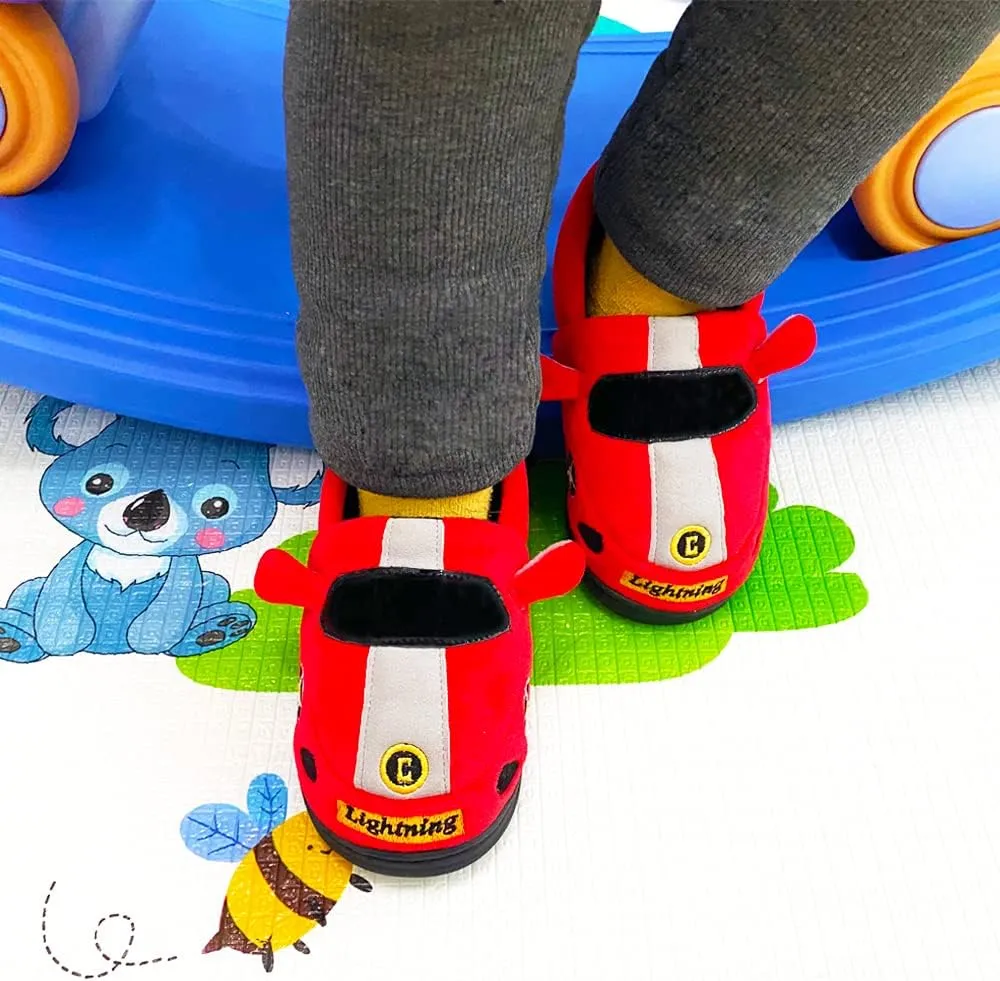Kids Boys Girls Warm Slippers Kids Non-Slip Winter Indoor Household Shoes