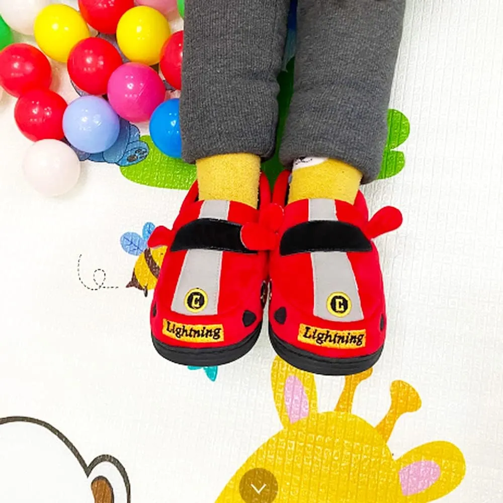 Kids Boys Girls Warm Slippers Kids Non-Slip Winter Indoor Household Shoes