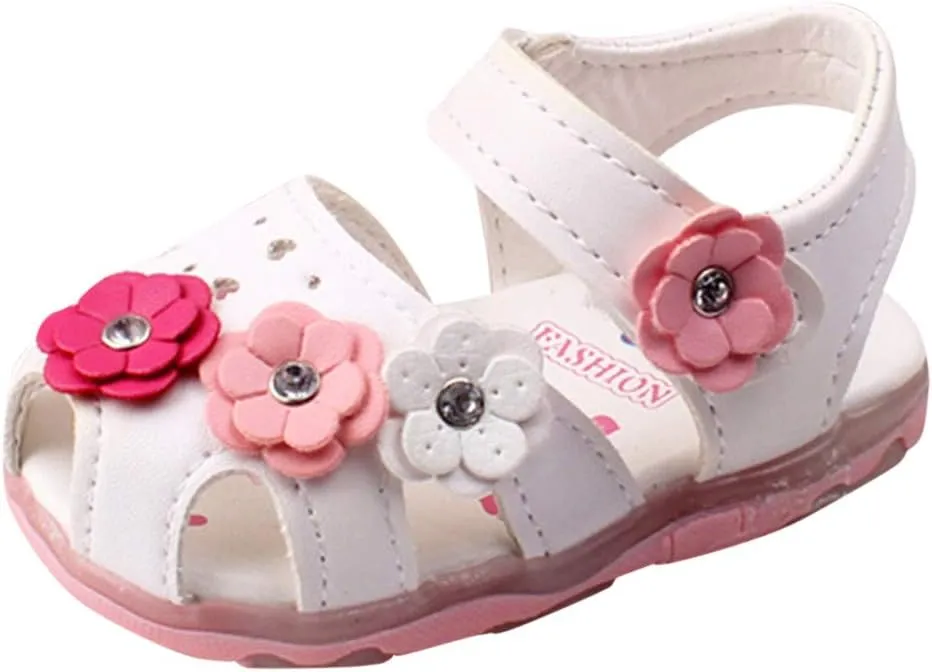 Kids Fashion Sneakers Baby Flowers Girls Shoes Sandals Toddler Infant Kids LED Luminous Baby Shoes