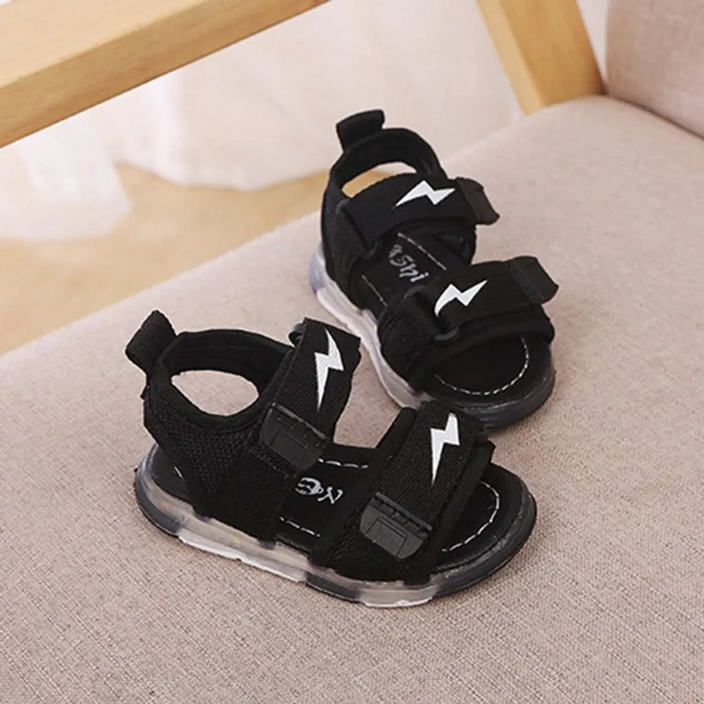 Kids Shoes,1-6 Years Old Toddler Baby Boys Girls Sport Summer Light-Up Sandals LED Luminous Flat Shoes Sneakers