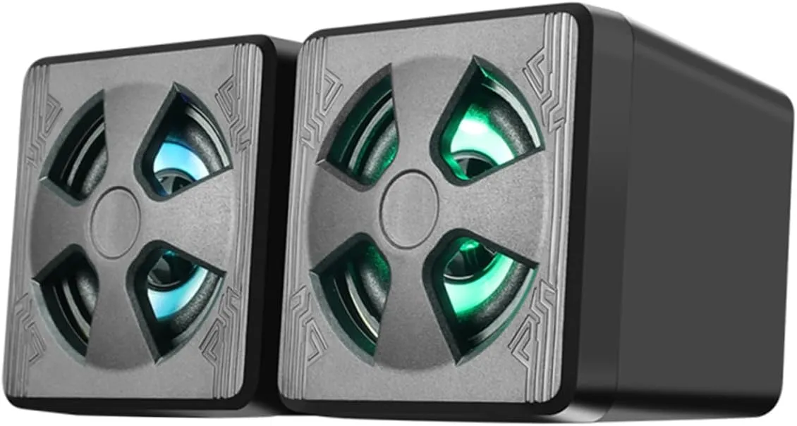Led Subwoofer Speakers Set Mini for Laptop Desktop Black Home Decor Stereo Sound