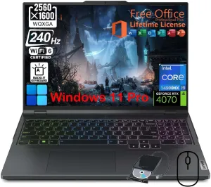 Lenovo Legion Pro 5i Gaming Laptop, Intel 24-Core i9-14900HX, GeForce RTX 4070, 16" WQXGA 240Hz Display, Win 11 Pro, w/Office Lifetime & External DVD Drive, RGB Backlit KB (32GB DDR5, 2TB SSD)