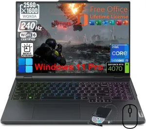 Lenovo Legion Pro 5i Gaming Laptop, Intel 24-Core i9-14900HX, RTX 4070, 16" WQXGA(2560x1600) 240Hz Display, RGB Backlit, Win 11 Pro, w/Office Lifetime & External DVD Drive (32GB DDR5, 2TB SSD)