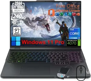 Lenovo Legion Pro 5i Gaming Laptop, w/Office Lifetime & External DVD Drive, 14th Gen Intel 24-Core i9-14900HX, RTX 4070, 16" WQXGA 240Hz Display, RGB Backlit KB, Win 11 Pro (64GB DDR5, 2TB SSD)