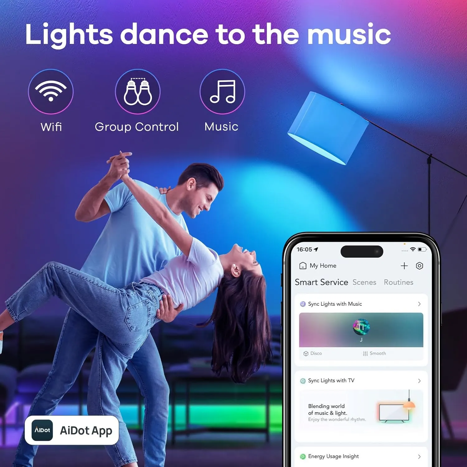 Linkind Color Changing Smart WiFi Light Bulbs, Work with Alexa & Google Home, A19 E26 Dimmable RGBTW Bulbs, No Hub Needed, 800 Lumen, 2.4Ghz WiFi, 6 Pack