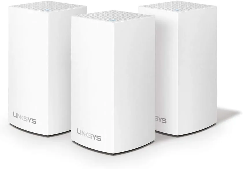 Linksys Velop Dual Band Intelligent Mesh WiFi System Ultra-Fast and Full-Strength Mesh Wi-Fi, Handles 50  Devices, MU-MIMO Technology - White (AC1200)