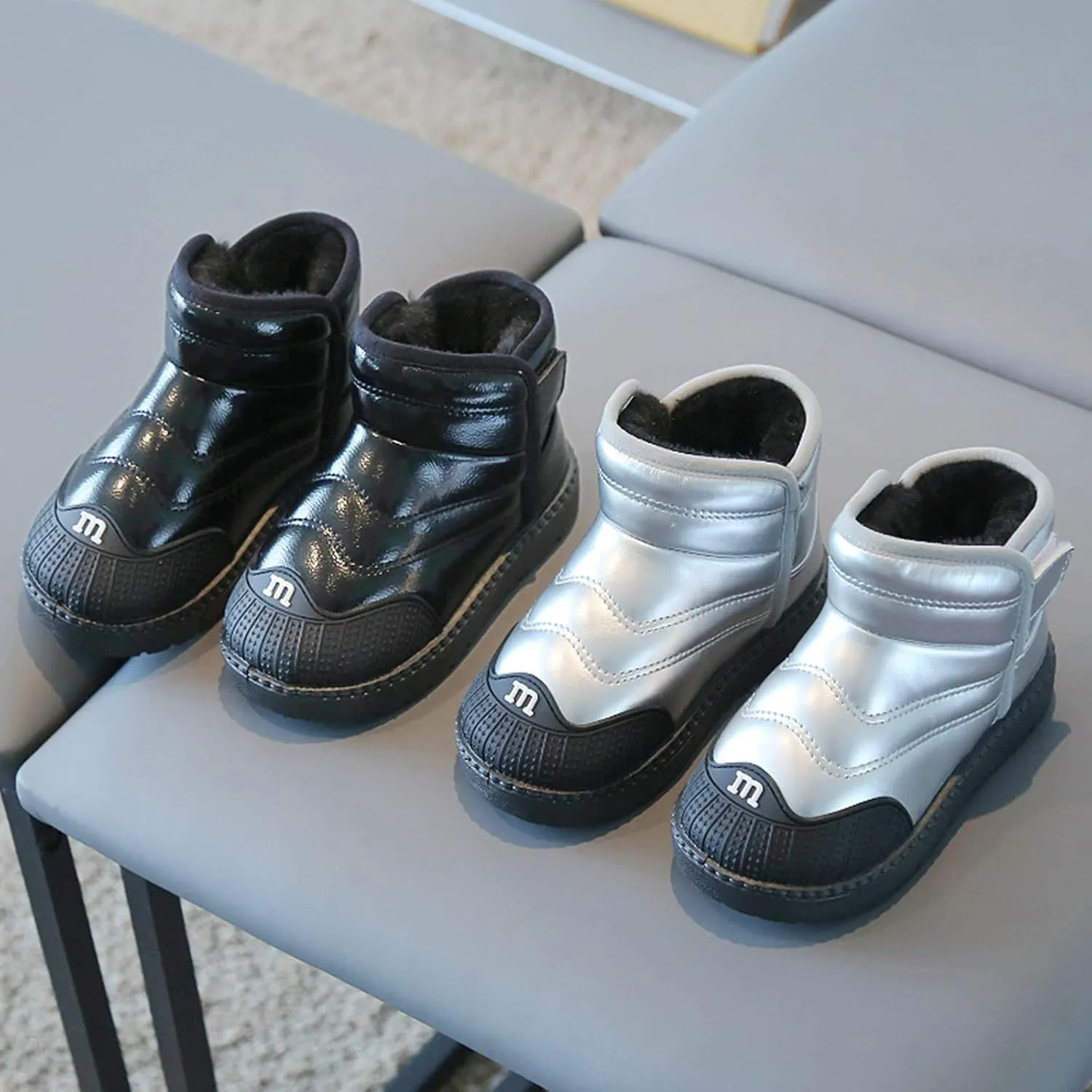 Little Girls Flat Sole Boots Baby Shoes Toddler Boots Fashion Soft Bottom Toddler Shoes Plus Velvet Thick Non Slip Boots