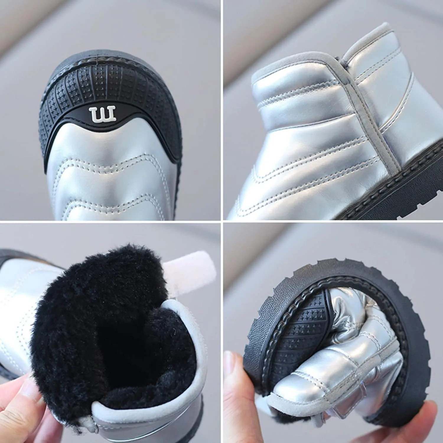 Little Girls Flat Sole Boots Baby Shoes Toddler Boots Fashion Soft Bottom Toddler Shoes Plus Velvet Thick Non Slip Boots