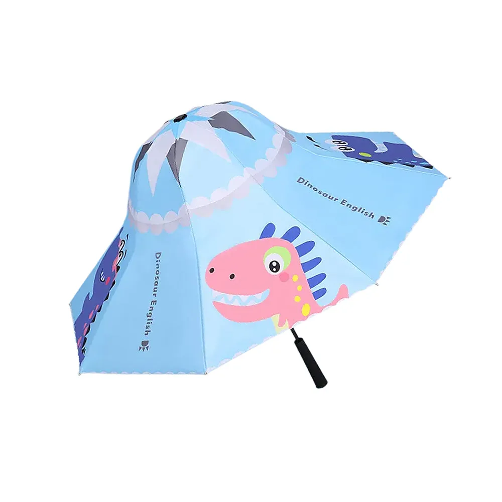 Little Surprise Box Blue Dino ,Unique Spanish Patio Style Kids Umbrella,5-12Years,Blue
