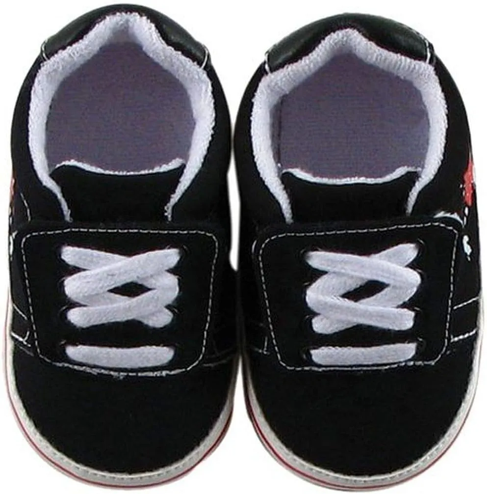 Luvable Friends Skater Sneaker for Baby, Black-Star