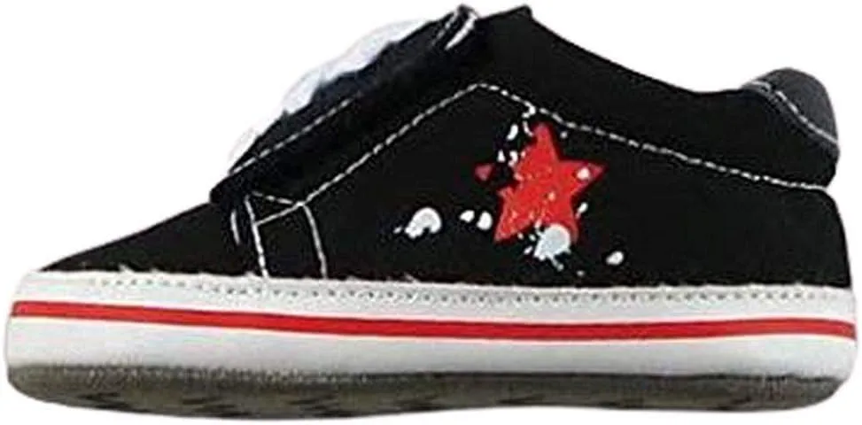 Luvable Friends Skater Sneaker for Baby, Black-Star