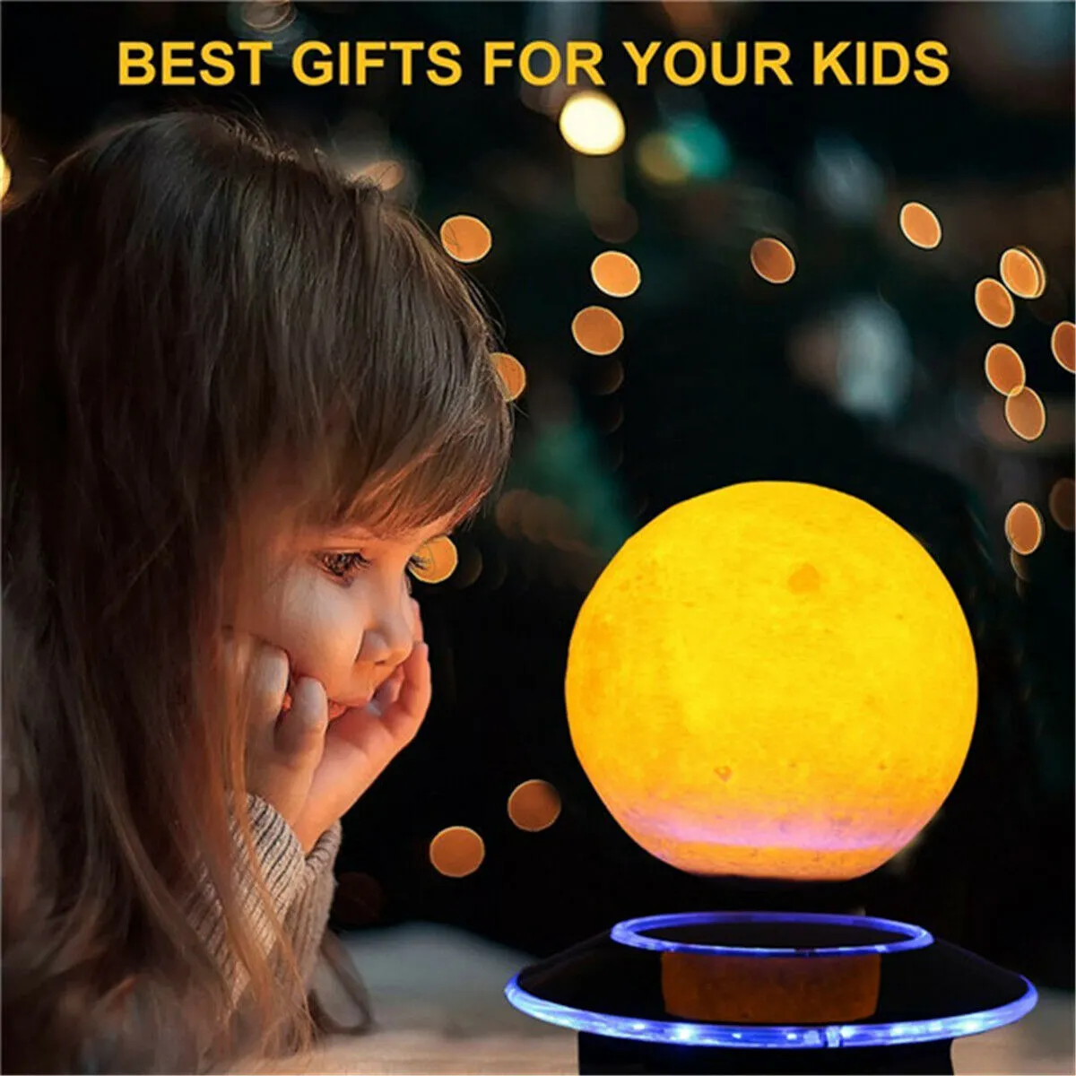 Magnetic Levitating Moon Lamp, Floating 3D LED Light for Home Decor