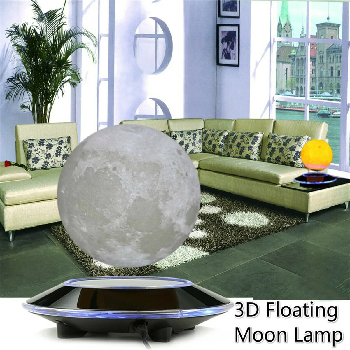 Magnetic Levitating Moon Lamp, Floating 3D LED Light for Home Decor