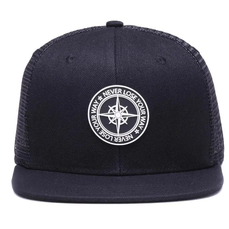 Mesh Baseball Hat w/ Compass Design