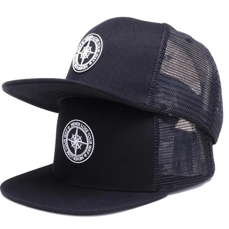 Mesh Baseball Hat w/ Compass Design