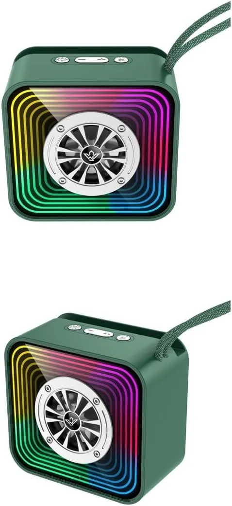 Mini Portable Bluetooth Speaker with Lantern Design, FM Radio, Hands-Free Calls, Mirror Surface, USB & TF Card Music Player, Bluetooth 5.3 Wireless Speaker for Travel, Home, Outdoor, Bike (Green)