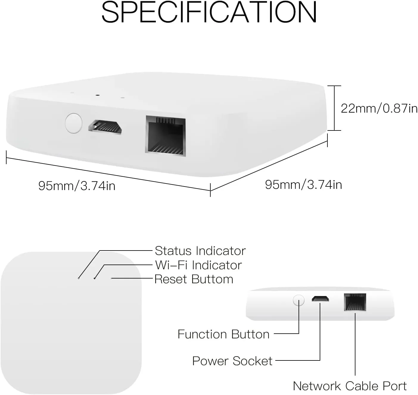 MOES ZigBee 3.0 & Bluetooth & Mesh Hub Only Support Tuya Device Work with Smart Life App, Intelligent Bridge Wired Smart Home Gateway Voice Control via Alexa, Google Home, 2.4GHz WiFi