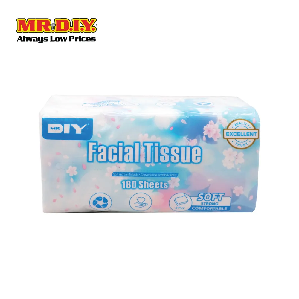 (MR.DIY) 2 Ply Facial Tissue (180 Sheets)