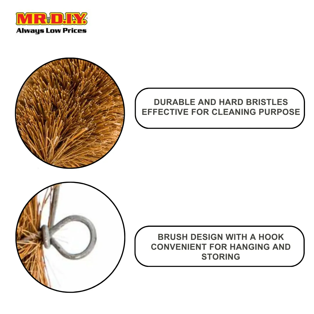 (MR.DIY) Cleaning Brush Coconut Fiber Abalone Brown (10.5 x 8cm)