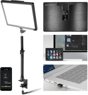NEEWER 15.5" LED Streaming Key Light, Clamp on Desk Panel Video Lighting for Gaming Recording Zoom Call, CRI97 , 2.4G PC/Mac iOS/Android APP Control, Compatible with Elgato Stream Deck, GL1 PRO Black