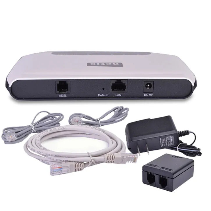 Netis DL-4101 Wired ADSL2  Modem with Ethernet in White