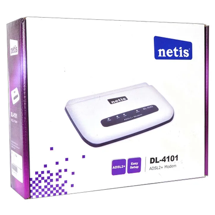 Netis DL-4101 Wired ADSL2  Modem with Ethernet in White