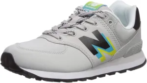 New Balance Unisex-Baby Kids 574 V1 70s Racing Lace-up Sneaker, Summer Fog/Bayside, 3 Wide