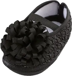 Newborn Baby Ankle Strap Shoes Girls Fashion Cute Big Flower Princess Sneakers Infant Soft Sole Non Slip Slippers