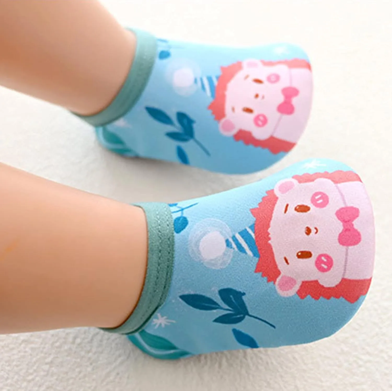 Newborn Baby Boys Girls Booties Stay On Socks Non Skid Soft Sole Infant Toddler Warm Winter Barefoot Aqua Socks Shoes
