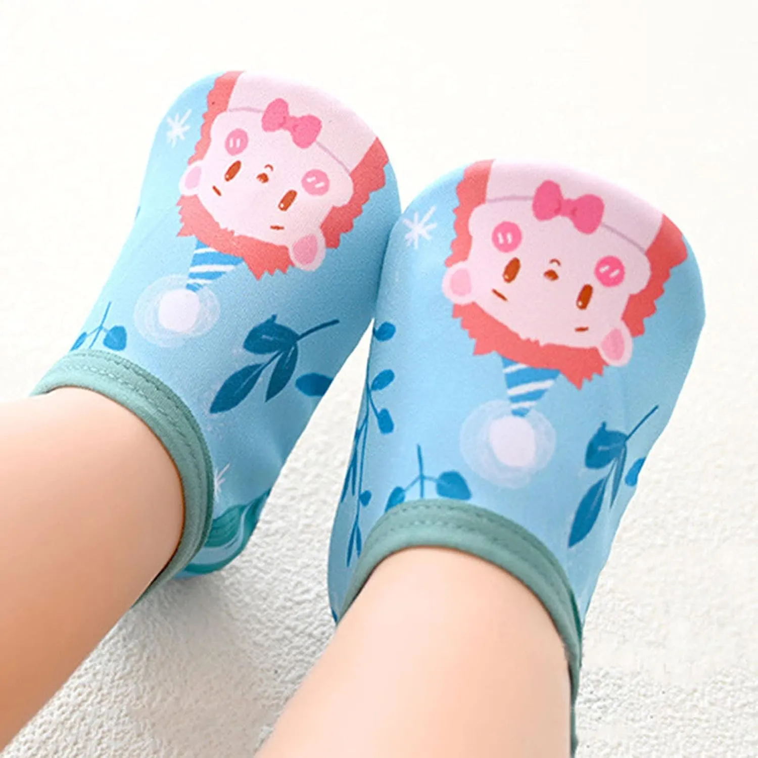 Newborn Baby Boys Girls Booties Stay On Socks Non Skid Soft Sole Infant Toddler Warm Winter Barefoot Aqua Socks Shoes