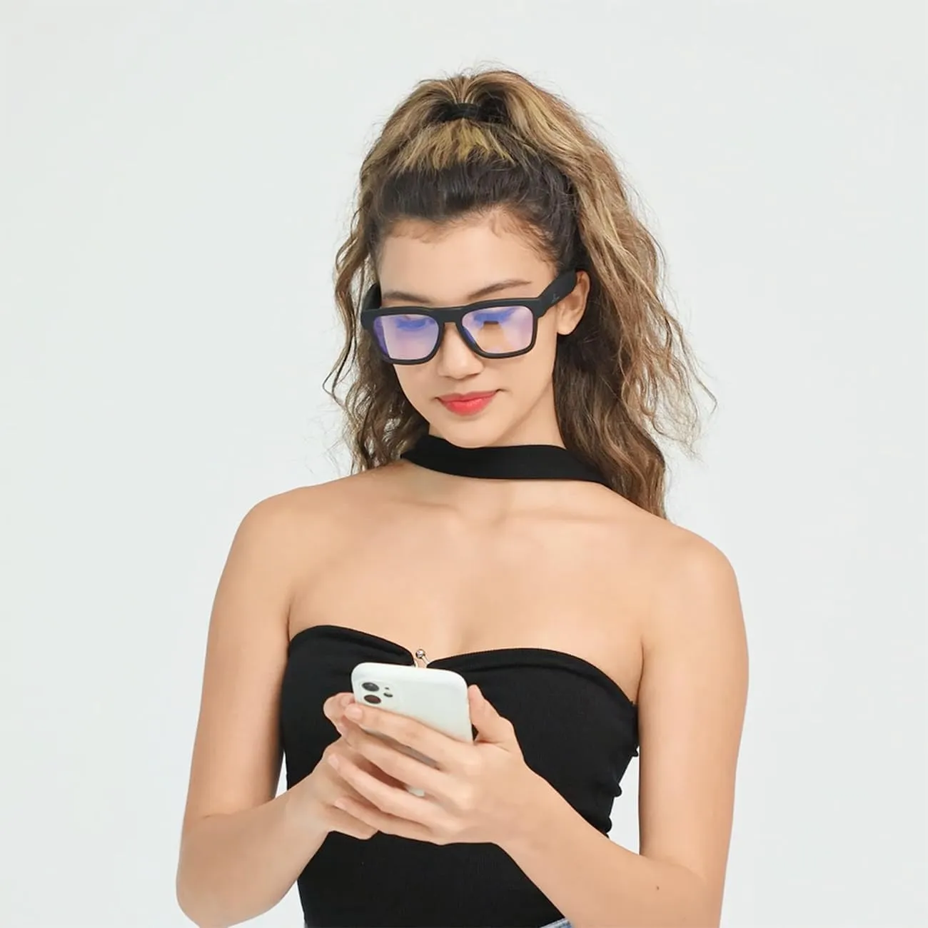 OhO Bluetooth Glasses,Voice Control and Open Ear Style Smart Glasses to Listen Music and Calls,UV400 Protection Lens