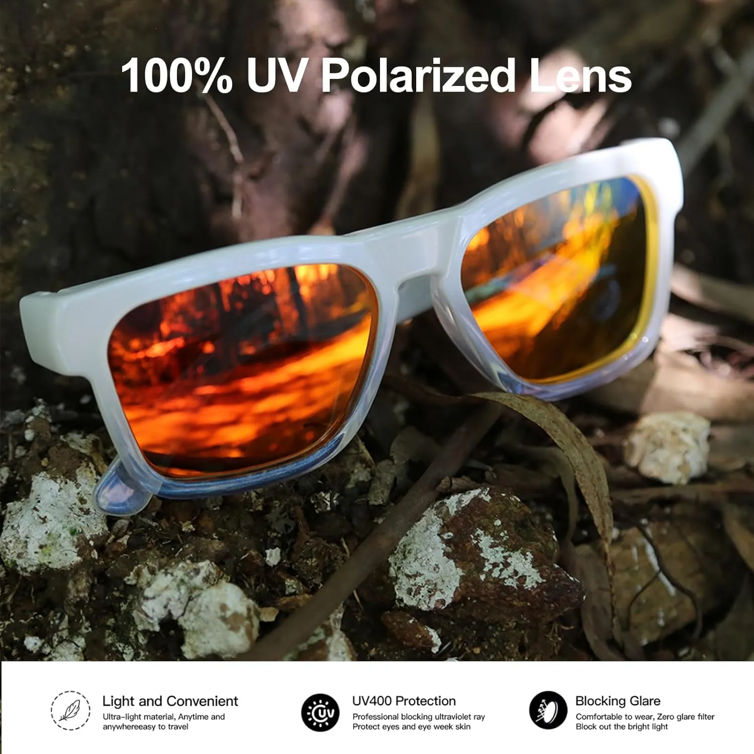 OhO Smart Glasses,Polarized Sunglasses with Bluetooth Speaker,Athletic/Outdoor UV Protection and Voice Control,Unisex