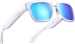 OhO Smart Glasses,Polarized Sunglasses with Bluetooth Speaker,Athletic/Outdoor UV Protection and Voice Control,Unisex(Mirror Blue Lens)