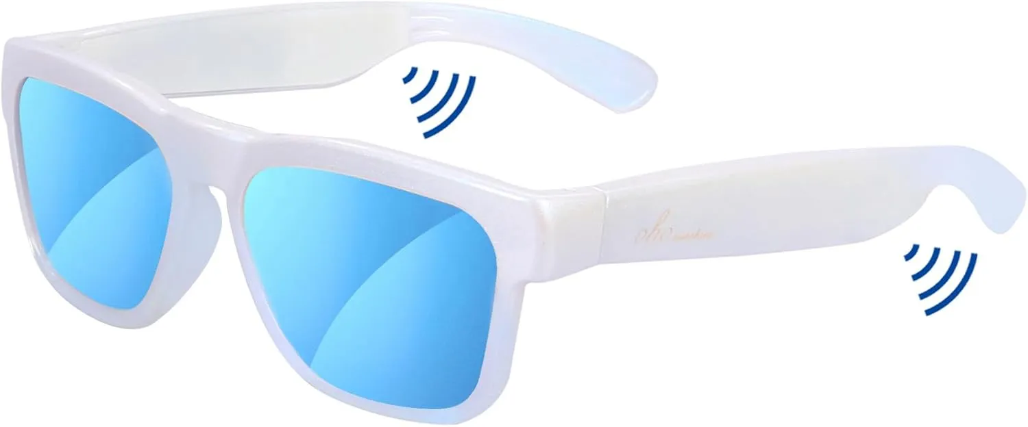 OhO Smart Glasses,Polarized Sunglasses with Bluetooth Speaker,Athletic/Outdoor UV Protection and Voice Control,Unisex(Mirror Blue Lens)