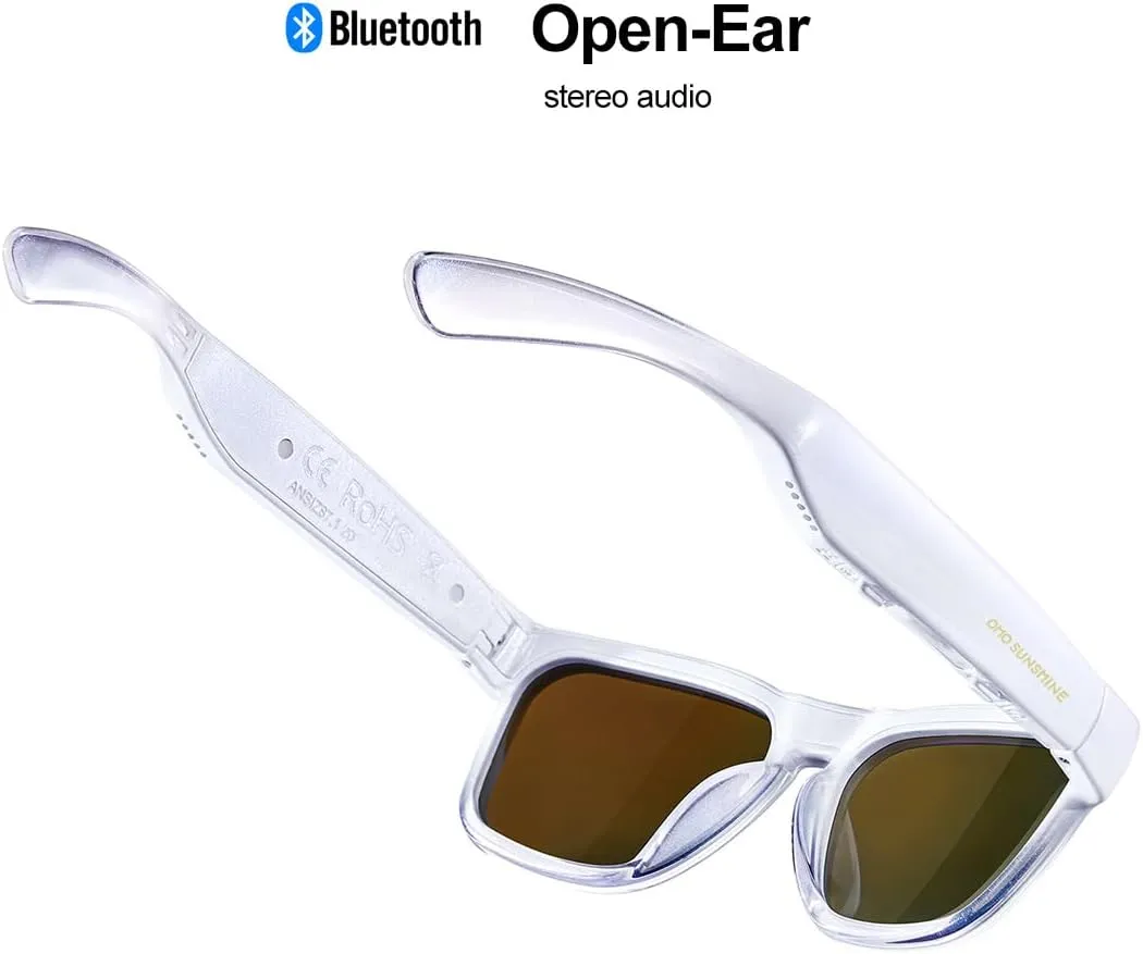 OhO Smart Glasses,Polarized Sunglasses with Bluetooth Speaker,Athletic/Outdoor UV Protection and Voice Control,Unisex(Mirror Blue Lens)